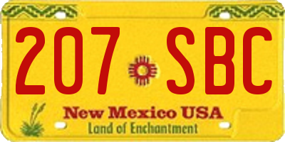 NM license plate 207SBC