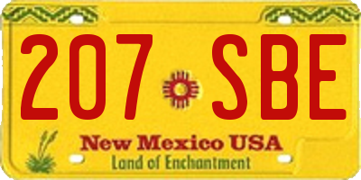 NM license plate 207SBE