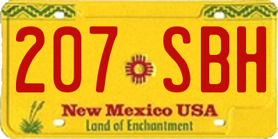 NM license plate 207SBH