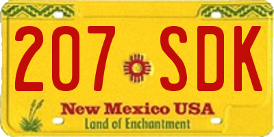 NM license plate 207SDK
