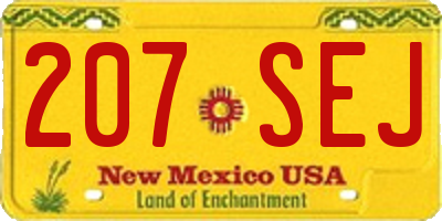 NM license plate 207SEJ
