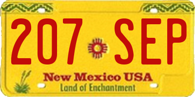 NM license plate 207SEP