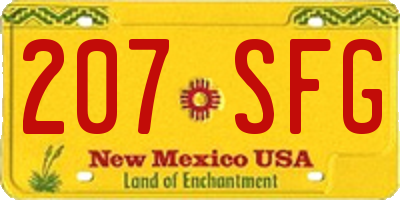 NM license plate 207SFG