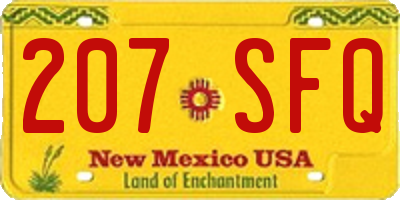 NM license plate 207SFQ