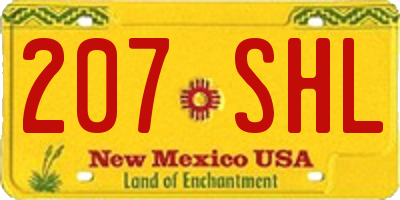 NM license plate 207SHL