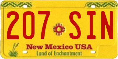 NM license plate 207SIN