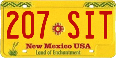 NM license plate 207SIT