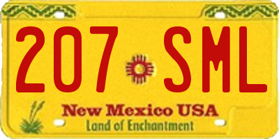 NM license plate 207SML