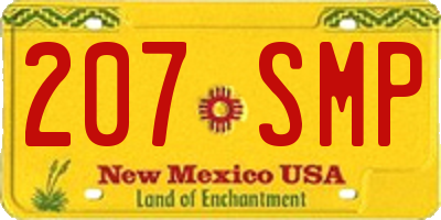 NM license plate 207SMP