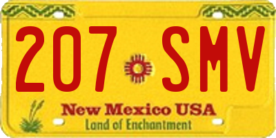 NM license plate 207SMV