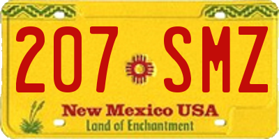 NM license plate 207SMZ