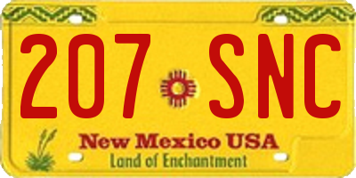 NM license plate 207SNC