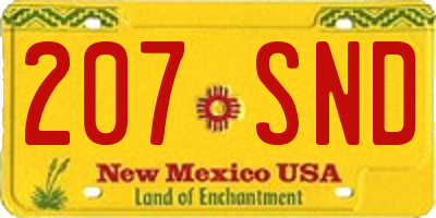 NM license plate 207SND