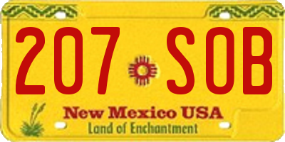 NM license plate 207SOB