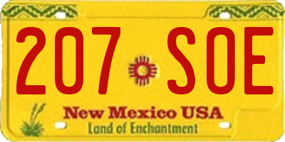 NM license plate 207SOE