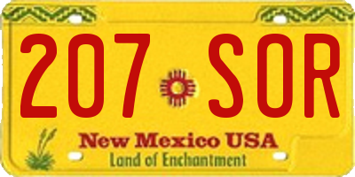 NM license plate 207SOR