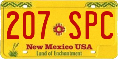 NM license plate 207SPC