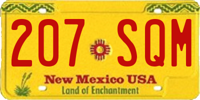 NM license plate 207SQM