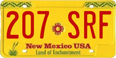 NM license plate 207SRF