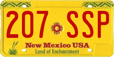 NM license plate 207SSP