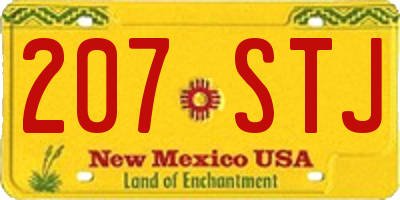 NM license plate 207STJ