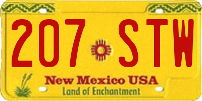 NM license plate 207STW