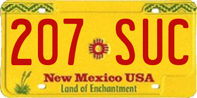 NM license plate 207SUC