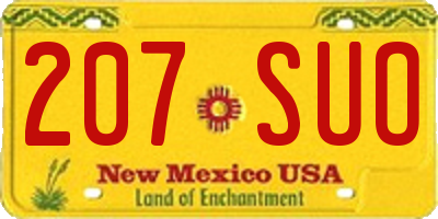 NM license plate 207SUO
