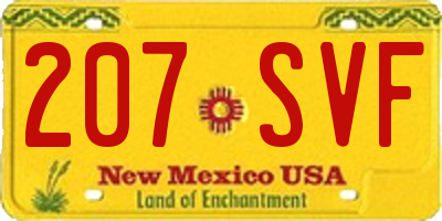 NM license plate 207SVF