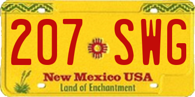 NM license plate 207SWG