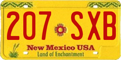 NM license plate 207SXB