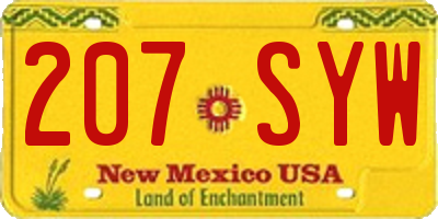 NM license plate 207SYW