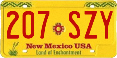 NM license plate 207SZY