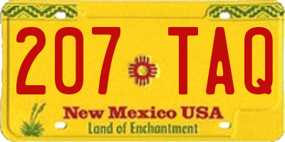 NM license plate 207TAQ