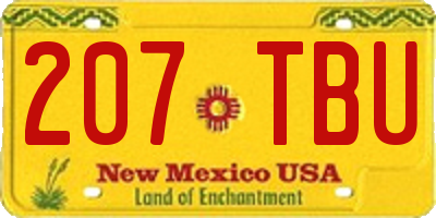 NM license plate 207TBU