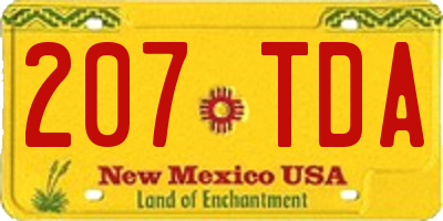 NM license plate 207TDA