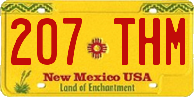NM license plate 207THM