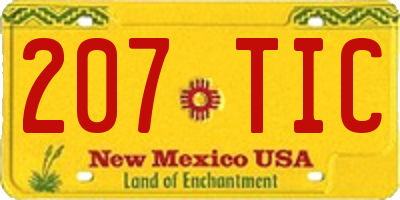 NM license plate 207TIC