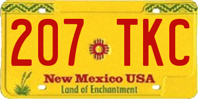 NM license plate 207TKC