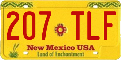 NM license plate 207TLF