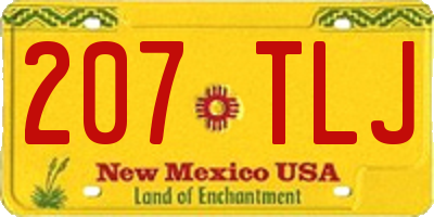 NM license plate 207TLJ