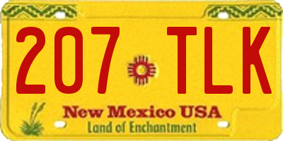 NM license plate 207TLK