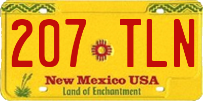 NM license plate 207TLN