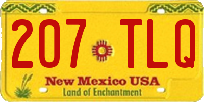 NM license plate 207TLQ