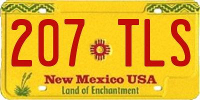 NM license plate 207TLS
