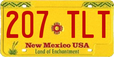 NM license plate 207TLT