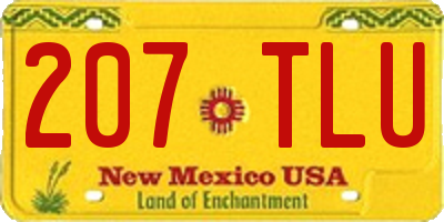 NM license plate 207TLU