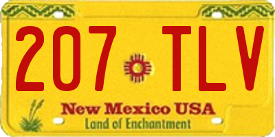 NM license plate 207TLV