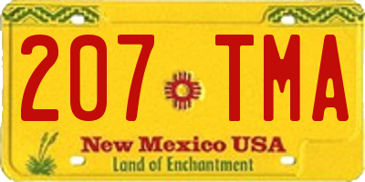 NM license plate 207TMA