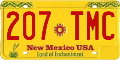 NM license plate 207TMC